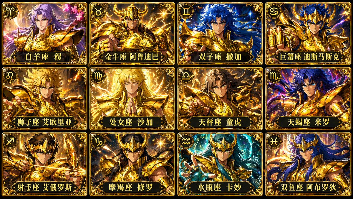 圣斗士星矢黄金十二宫卡牌